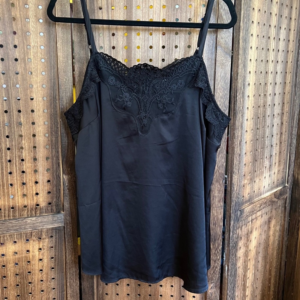 Torrid Sophie Black Satiny Chemise Torrid Size 2 (XXL) dark academia goth pin up